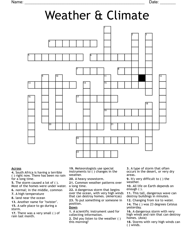Weather & Climate Crossword