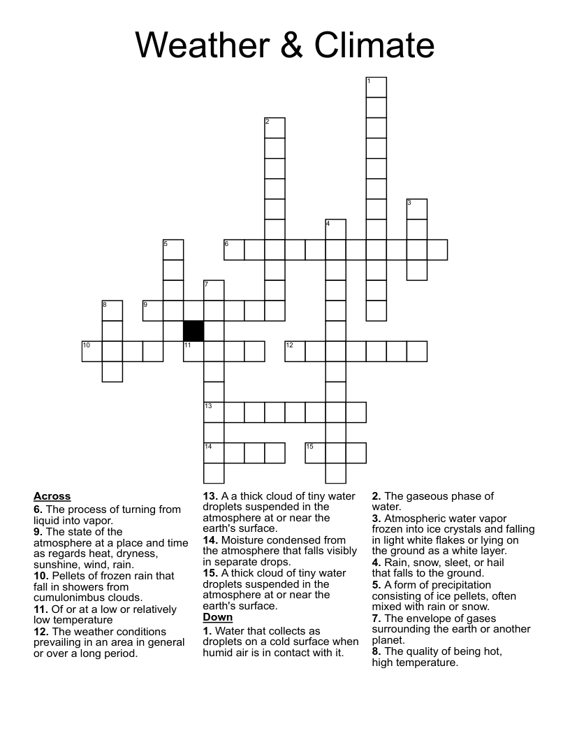 Weather & Climate Crossword