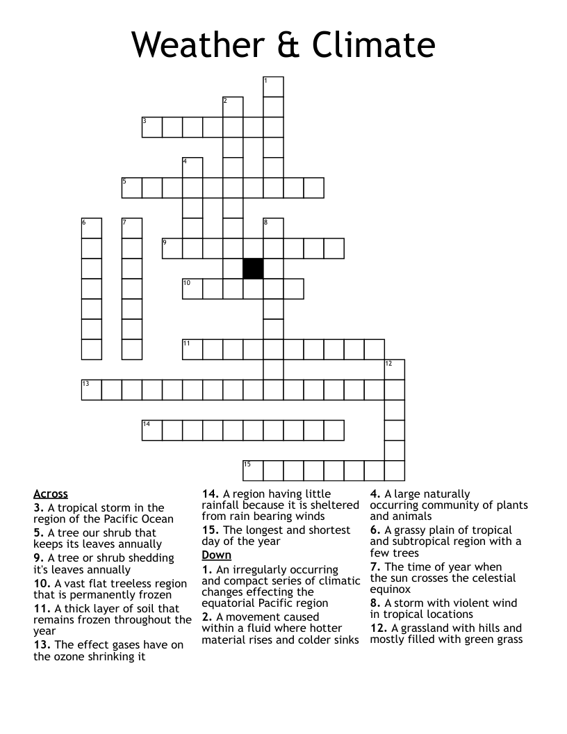 Weather & Climate  Crossword
