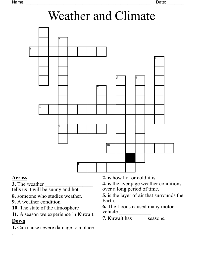 Weather and Climate Crossword