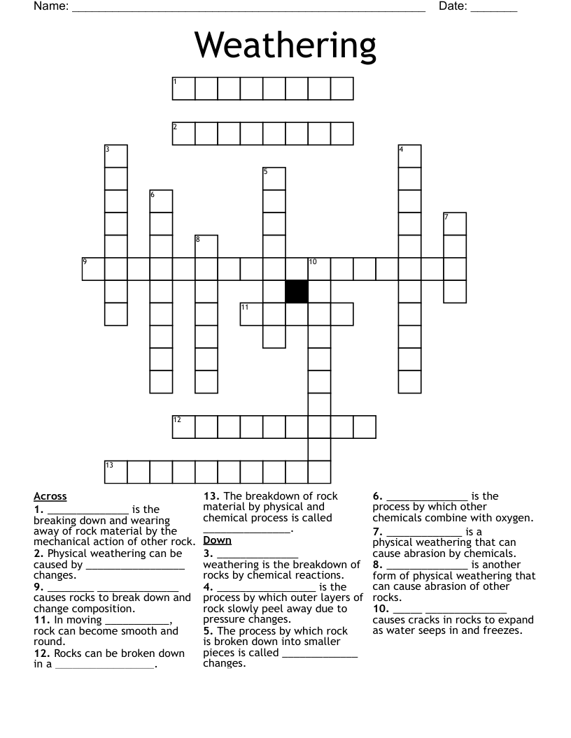 Weathering Crossword