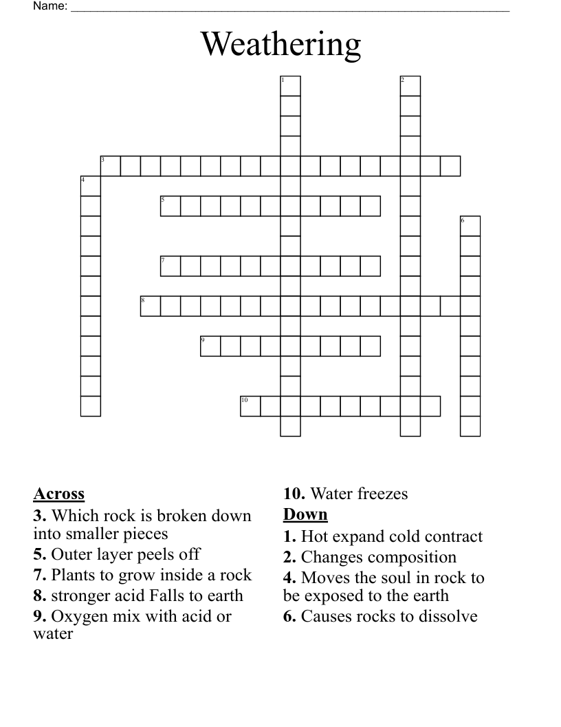 Weathering Crossword