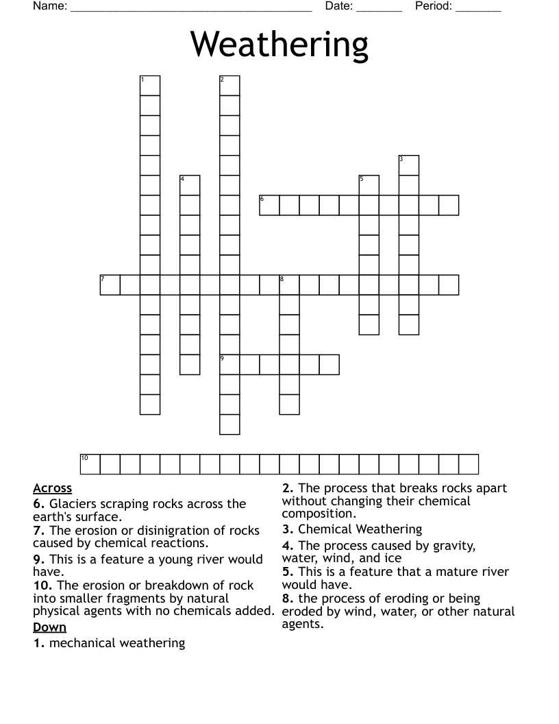 Weathering Crossword