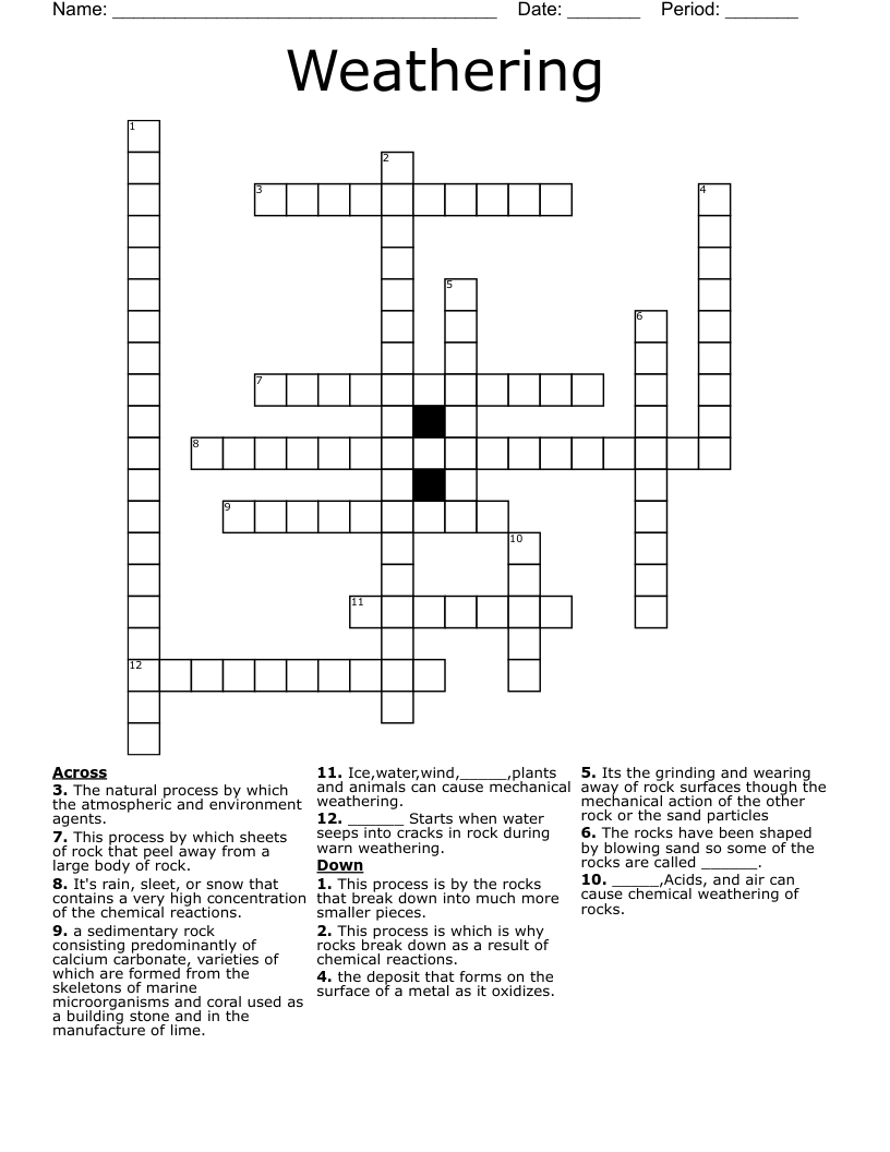 Weathering Crossword