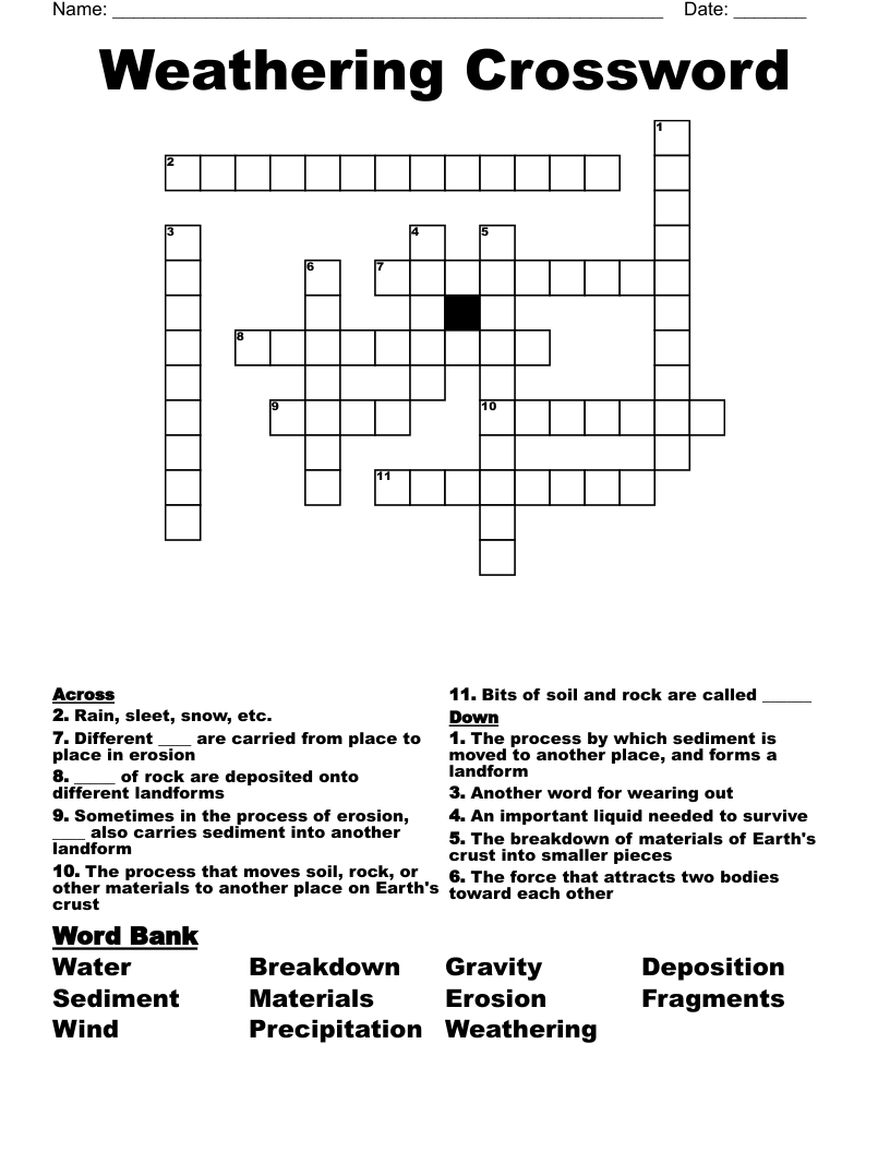 Weathering Crossword