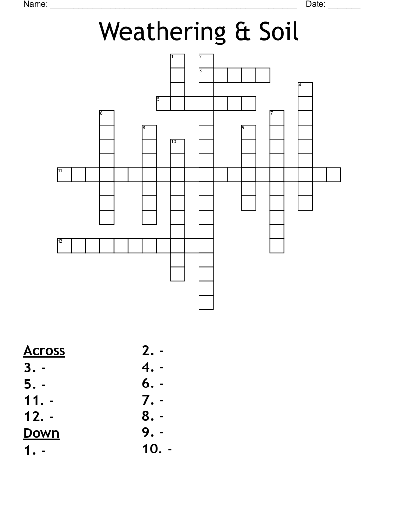 Weathering & Soil Crossword