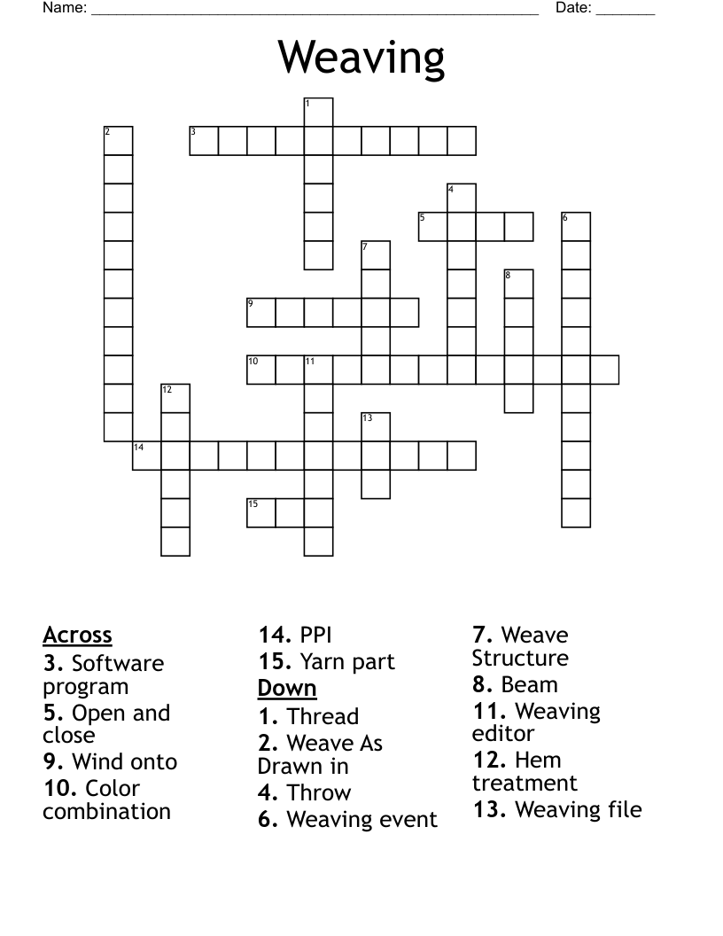 Weaving Crossword