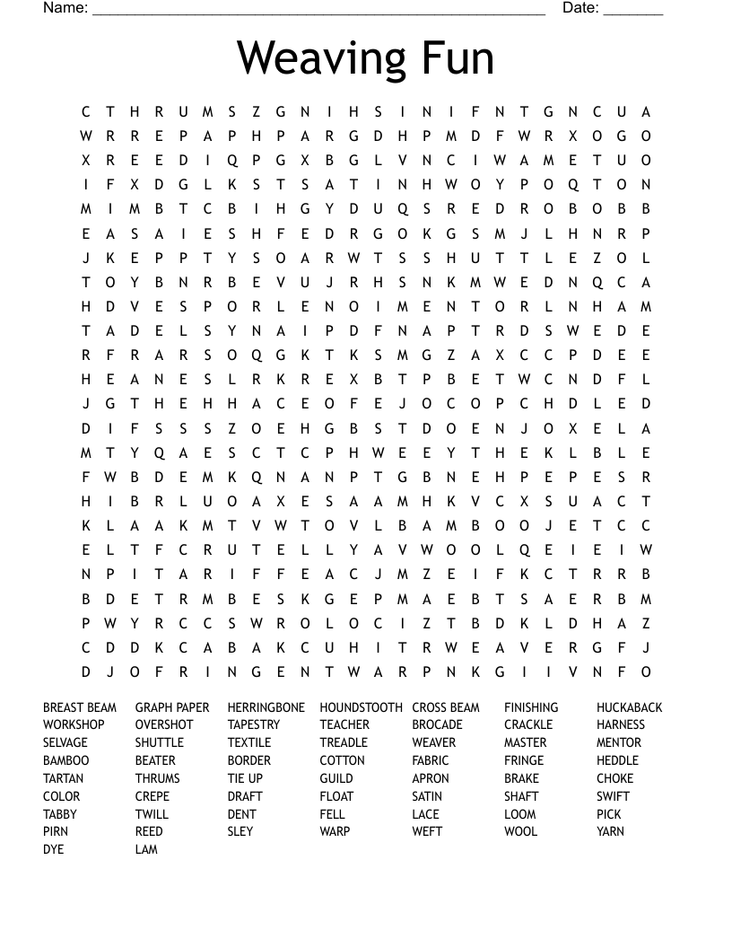 Weaving Fun Word Search