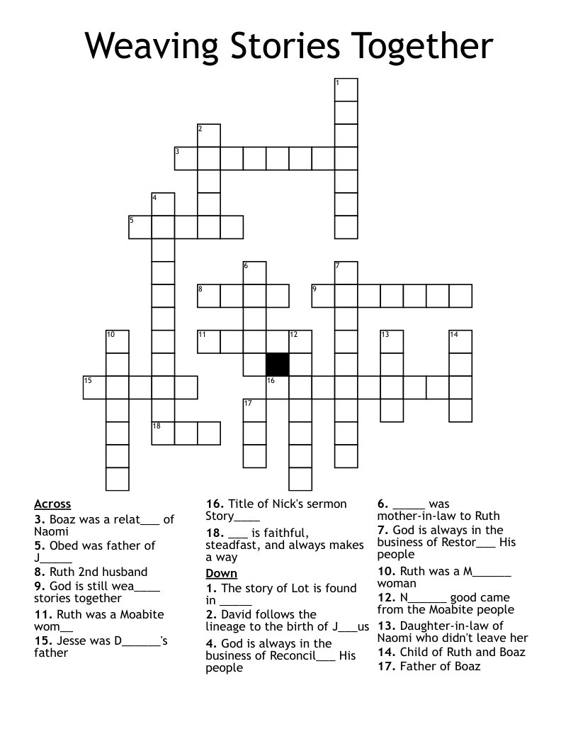 Weaving Stories Together Crossword