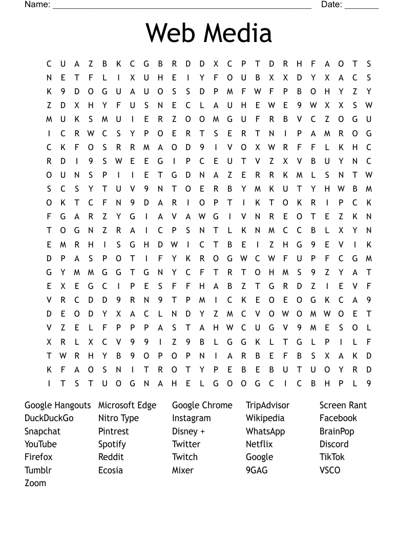 Web Media Word Search
