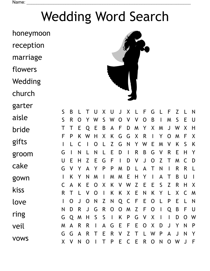 Wedding Word Search