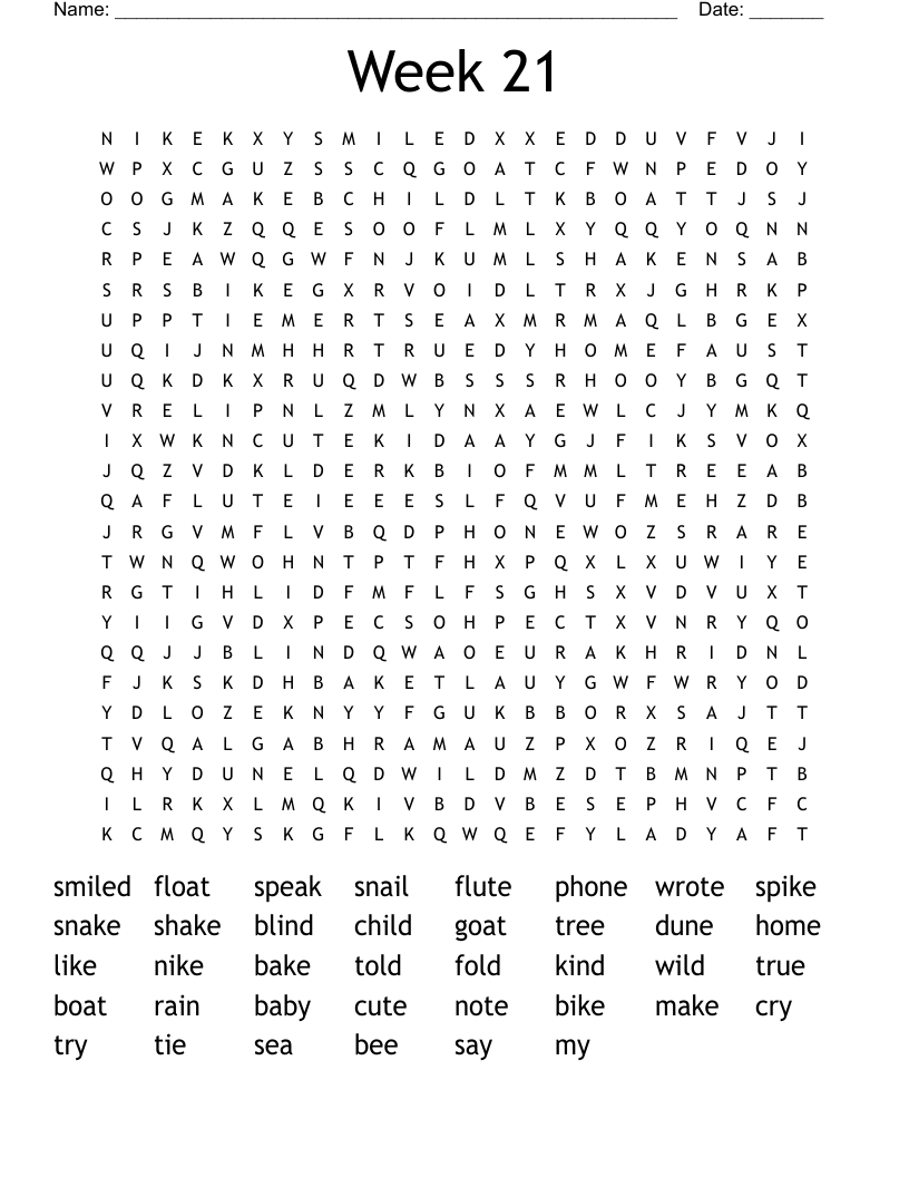 Week 21  Word Search