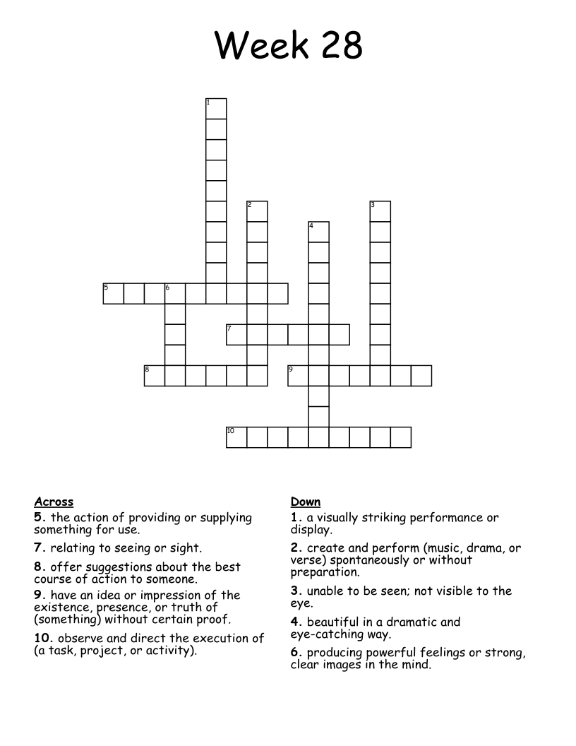 Week 28 Crossword