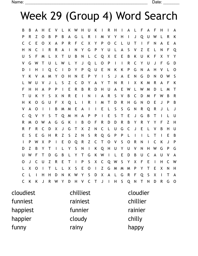 Week 29 (Group 4) Word Search
