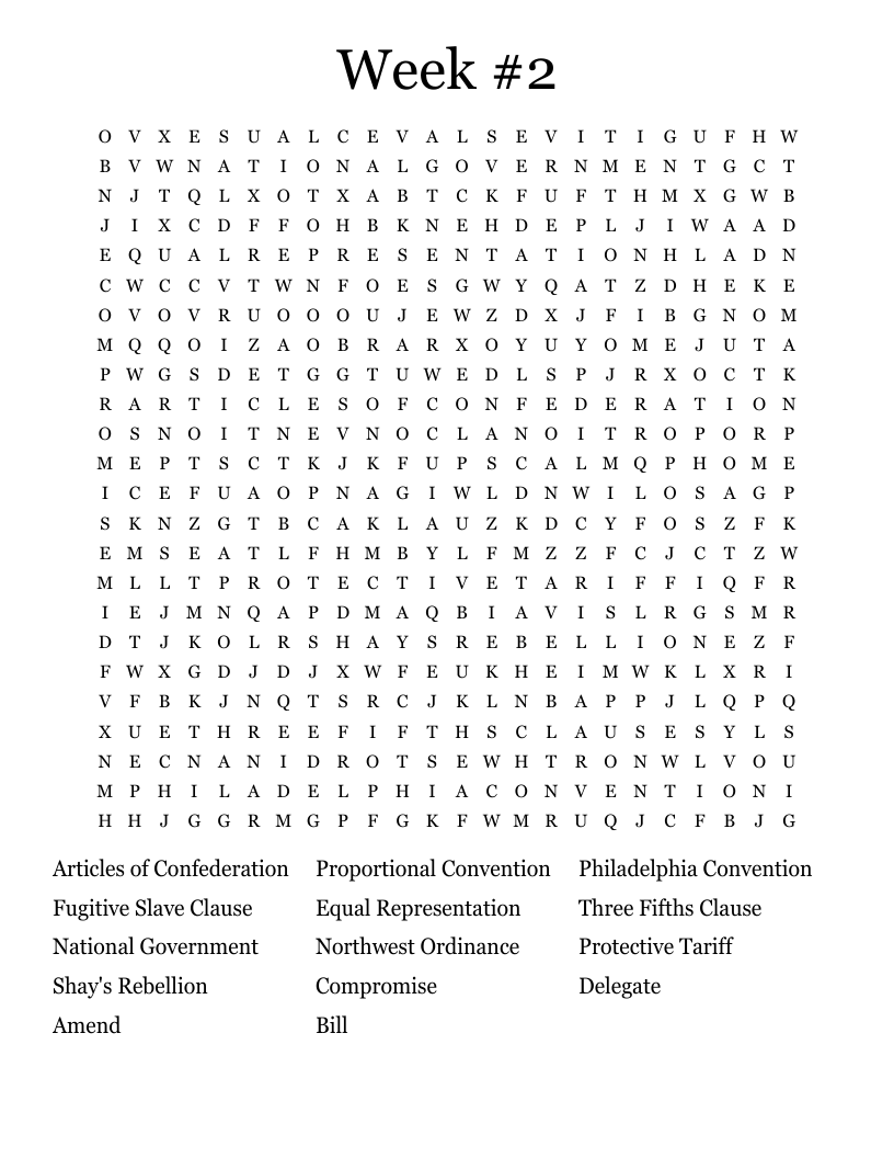 Week #2 Word Search