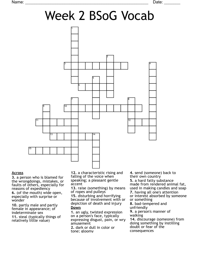 Week 2 BSoG Vocab Crossword
