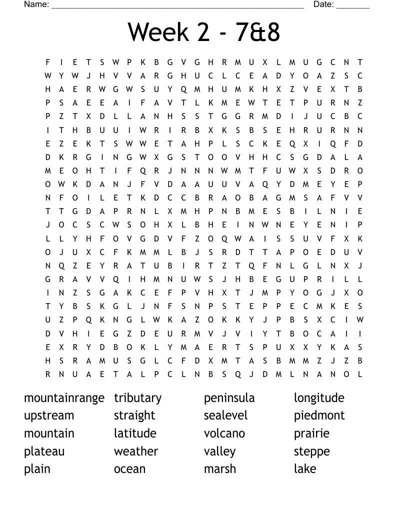 Week 2 - 7&8 Word Search