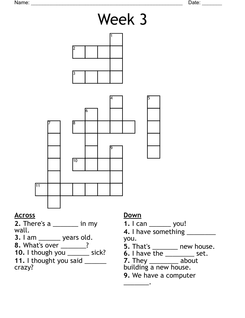 Week 3 Crossword