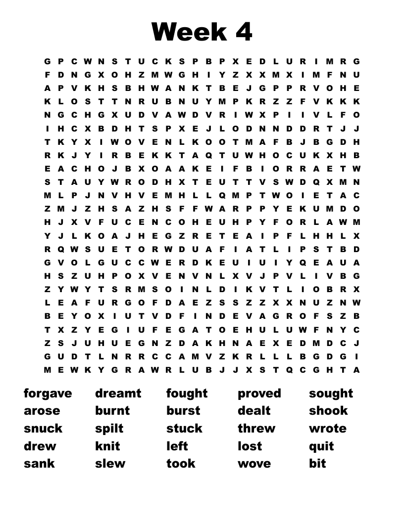 Week 4 Word Search