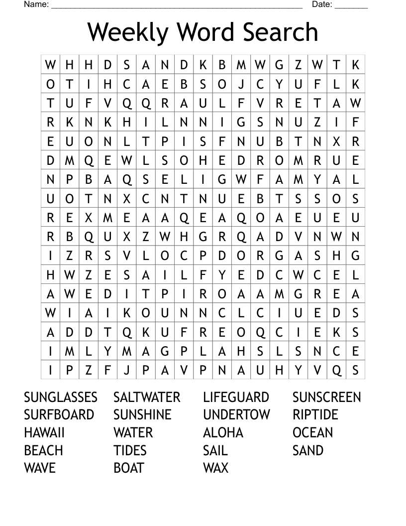 Weekly Word Search