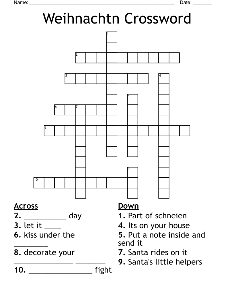 Weihnachtn Crossword