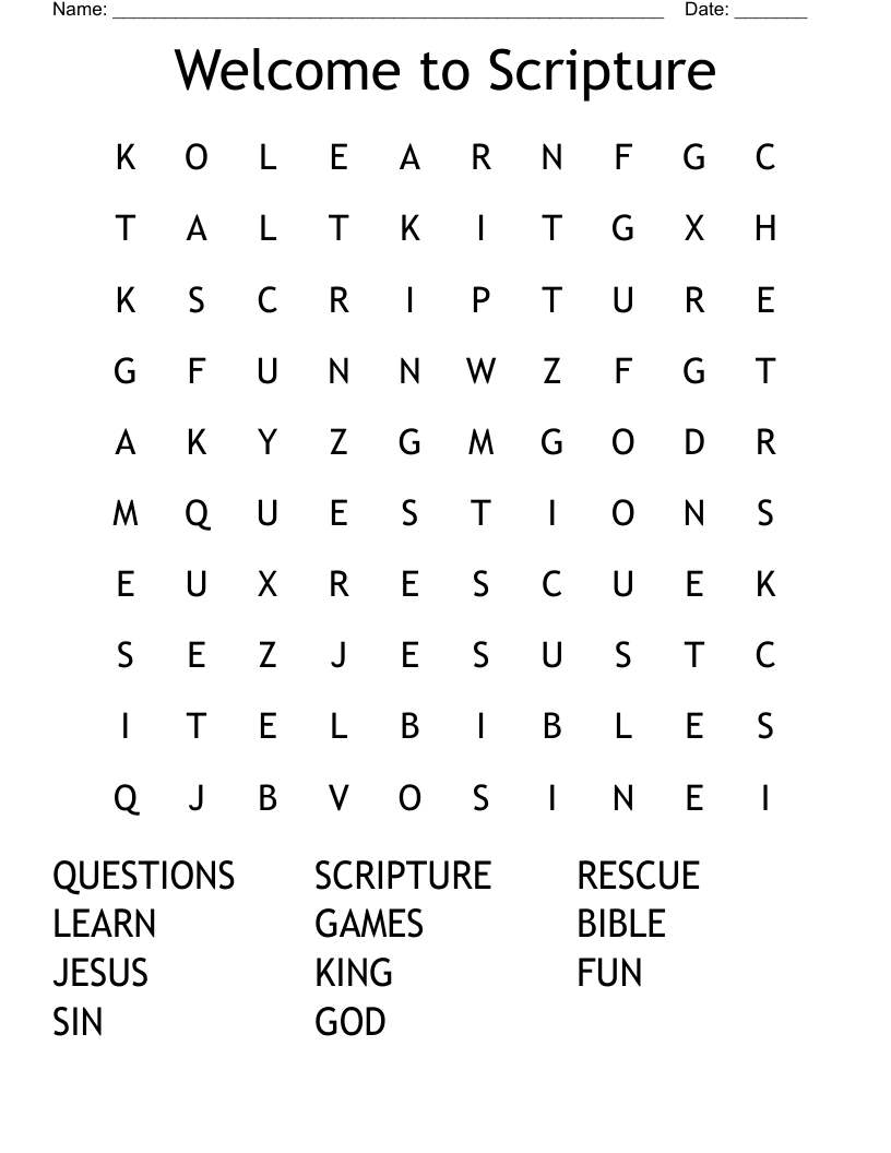 Welcome to Scripture Word Search