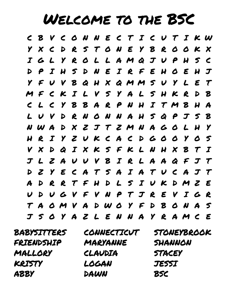 Welcome to the BSC Word Search