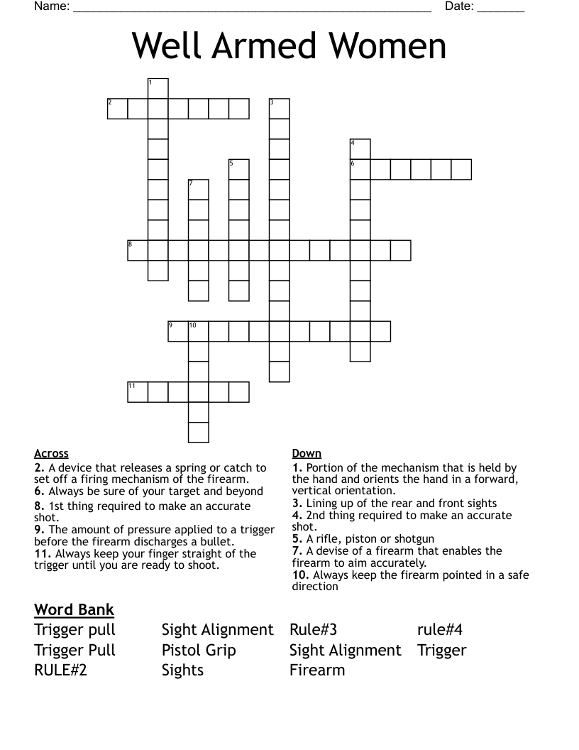 Well Armed Women Crossword