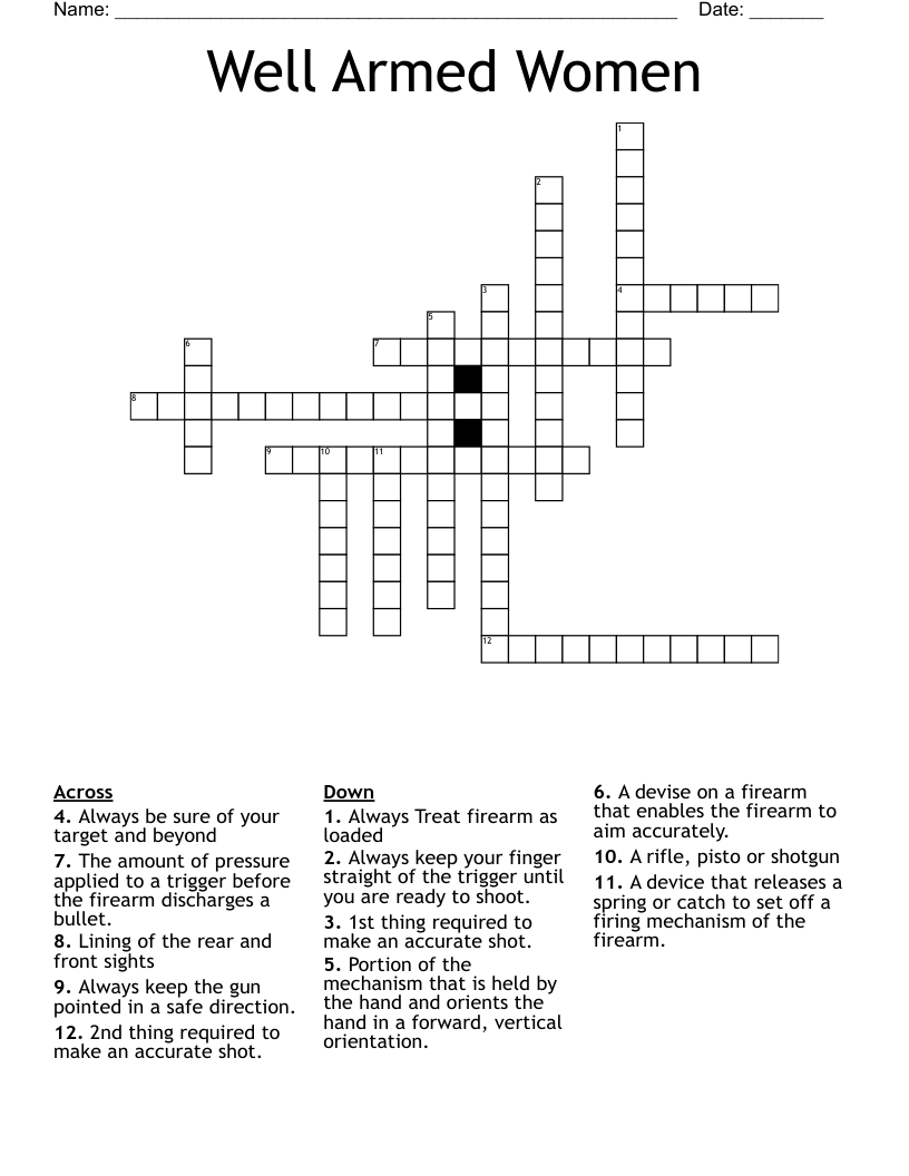 Well Armed Women  Crossword