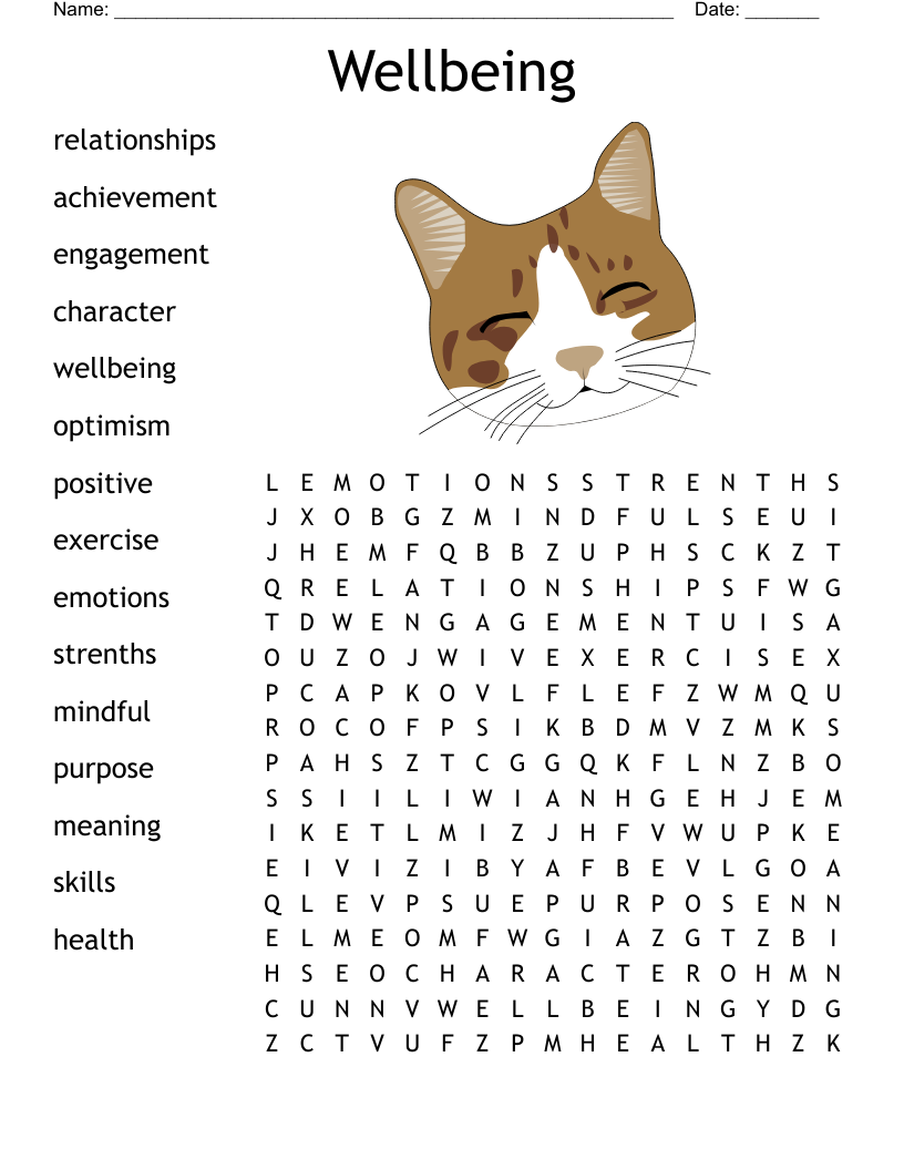 Wellbeing Word Search