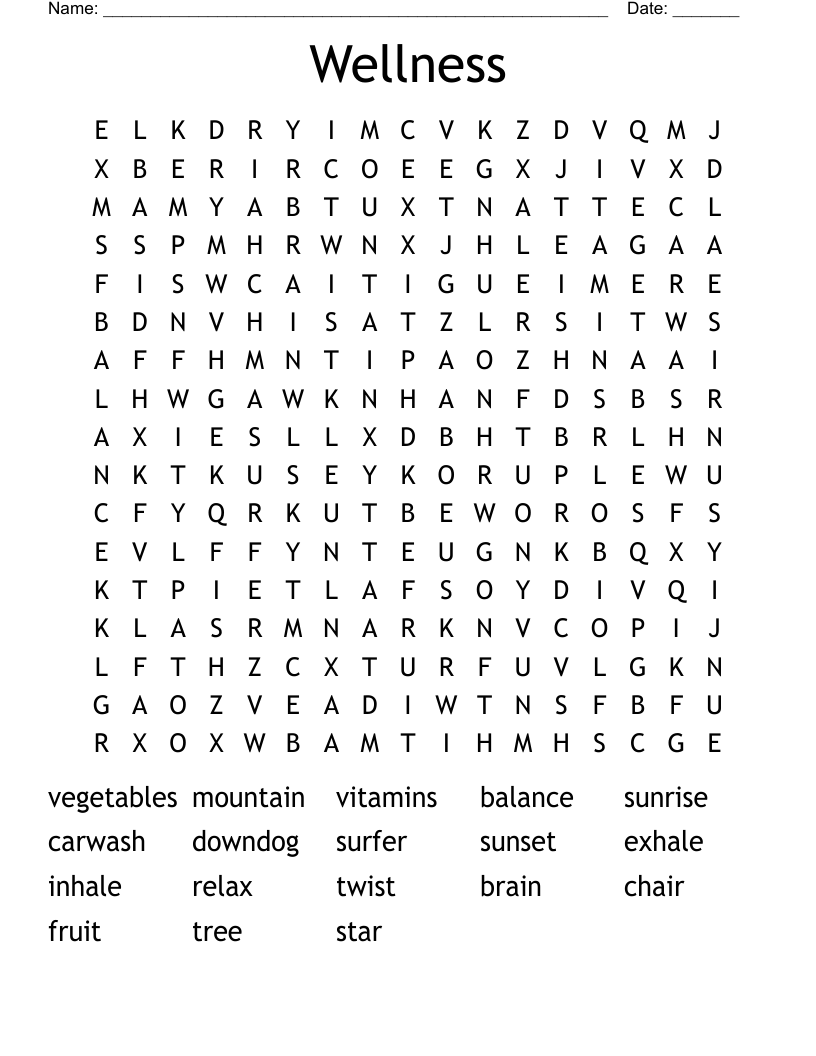 Wellness Word Search