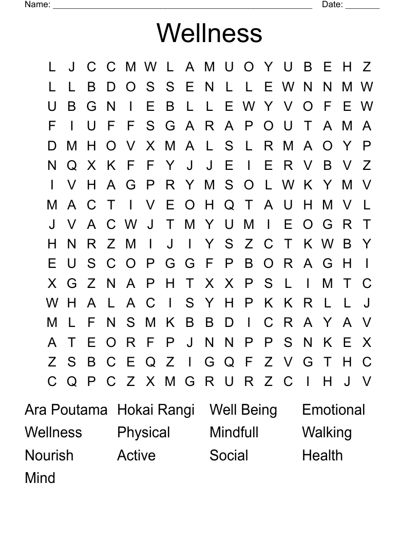 Wellness Word Search