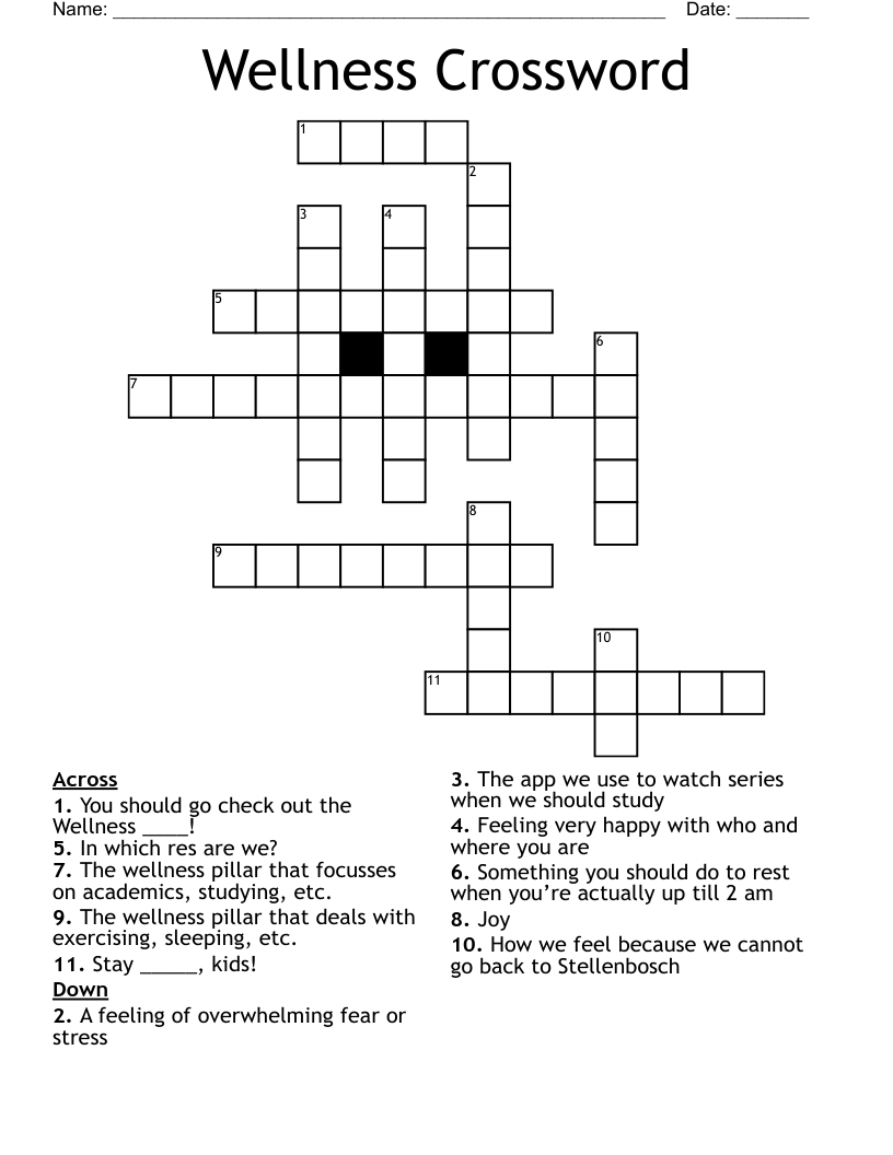 Wellness Crossword