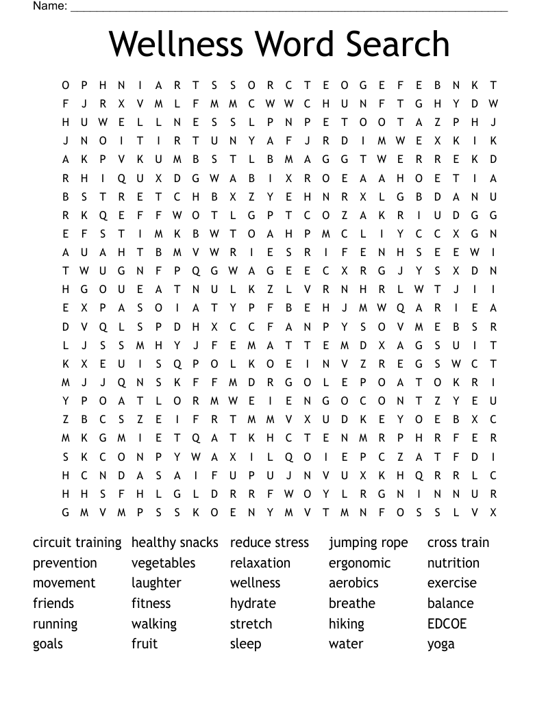 Wellness Word Search