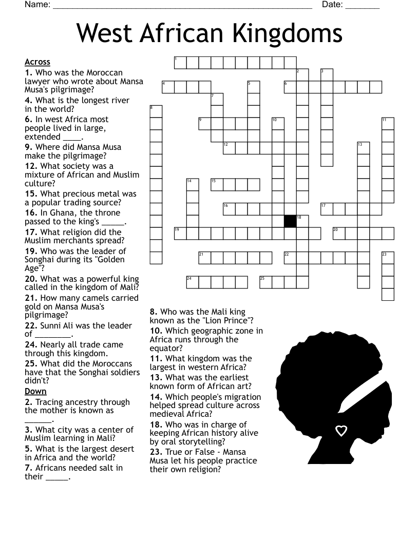 West African Kingdoms Crossword