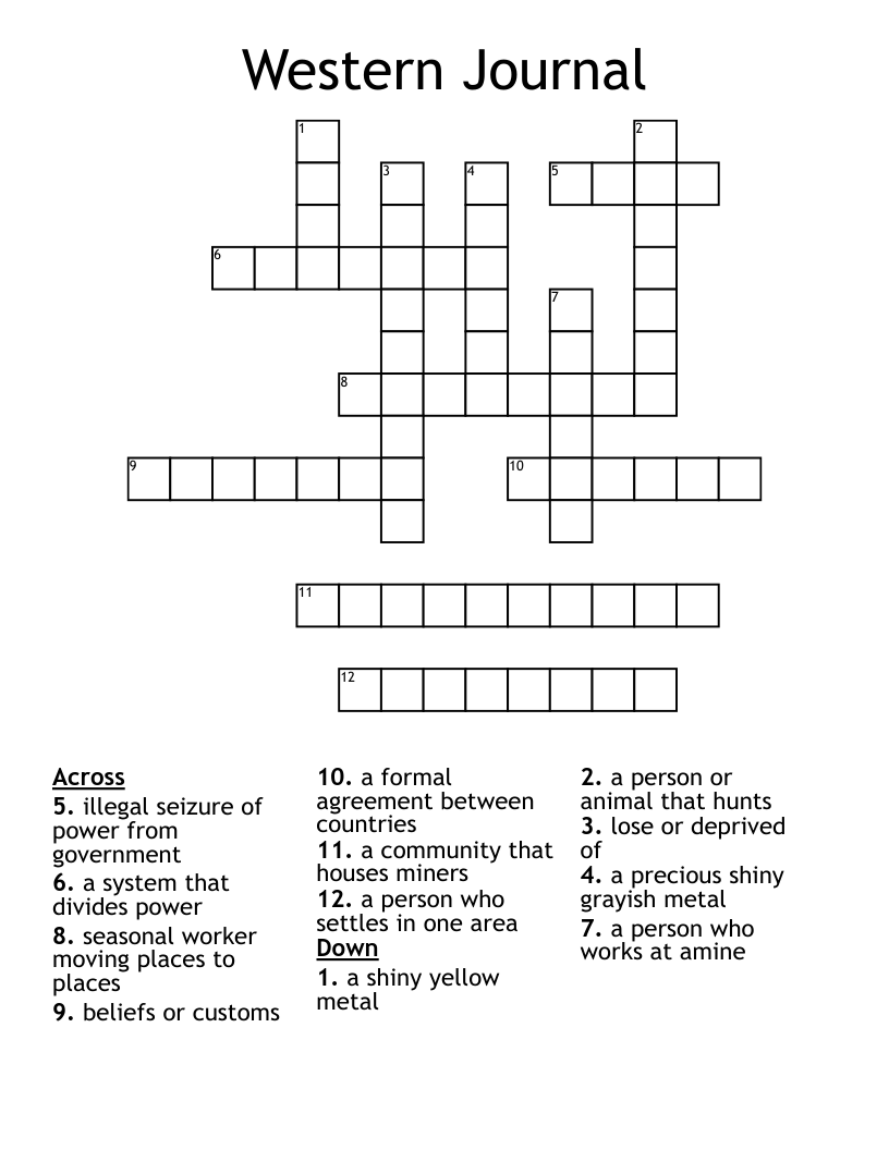 Western Journal Crossword