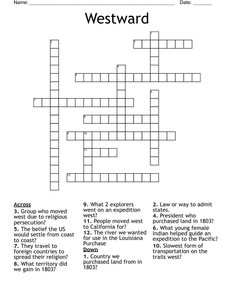 Westward Crossword