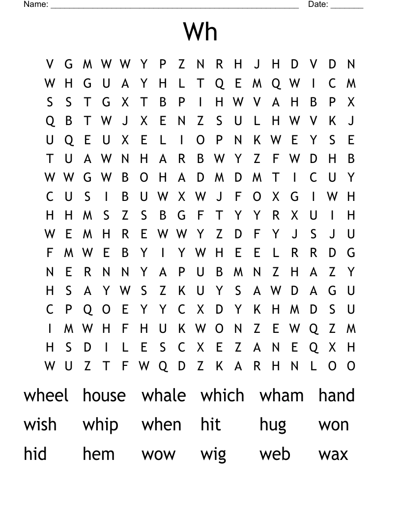 Wh  Word Search