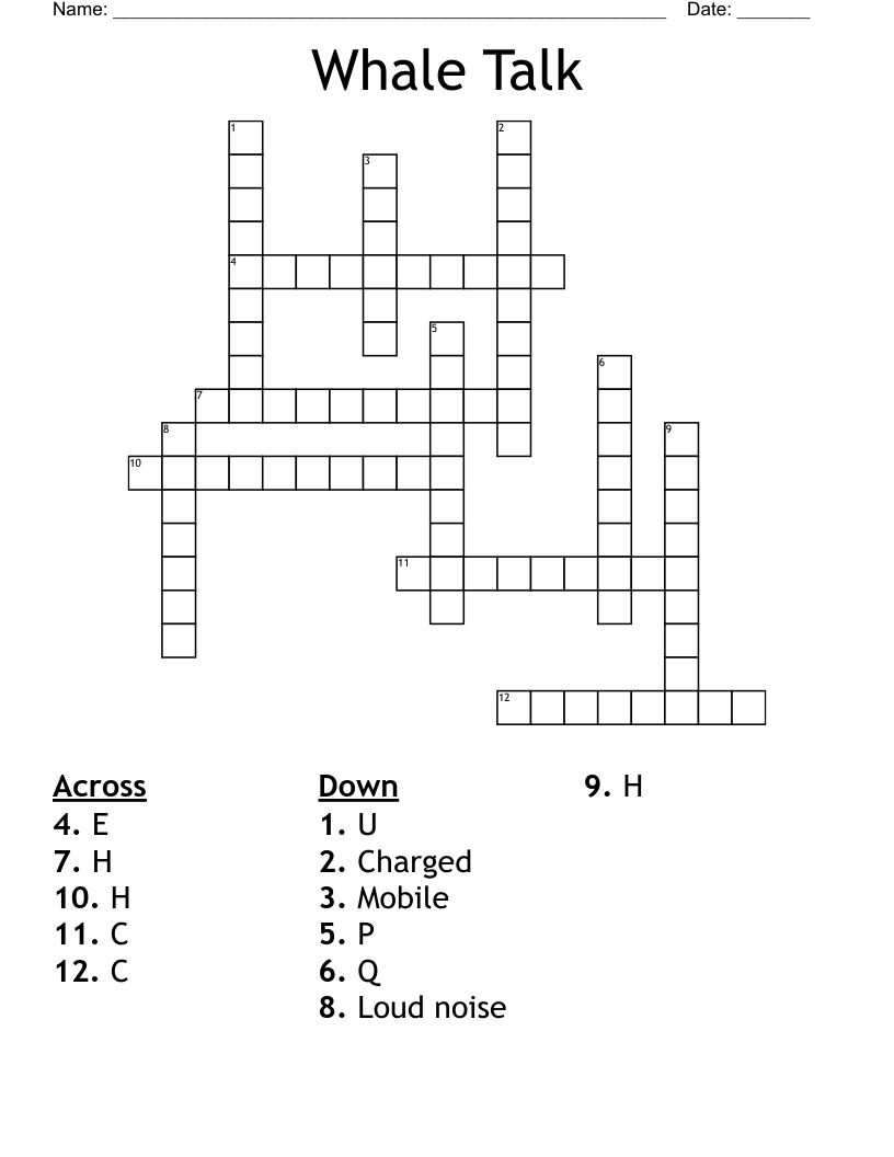 Whale Talk Crossword