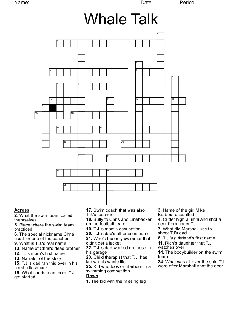 Whale Talk Crossword