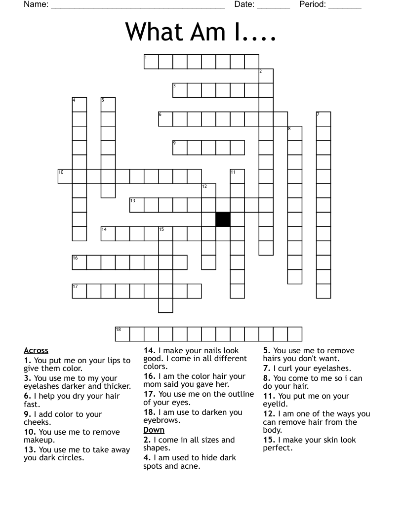 What Am I.... Crossword