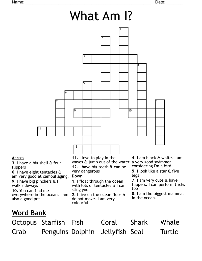 What Am I? Crossword