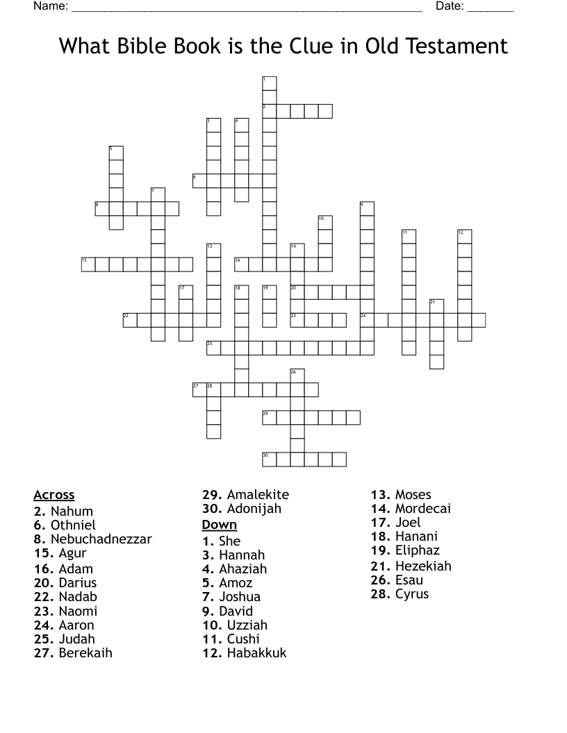 What Bible Book is the Clue in Old Testament Crossword