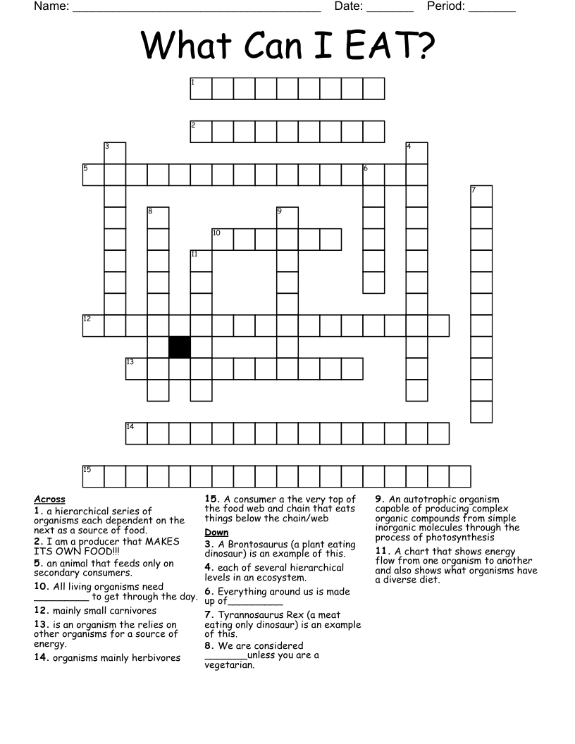 What Can I EAT? Crossword