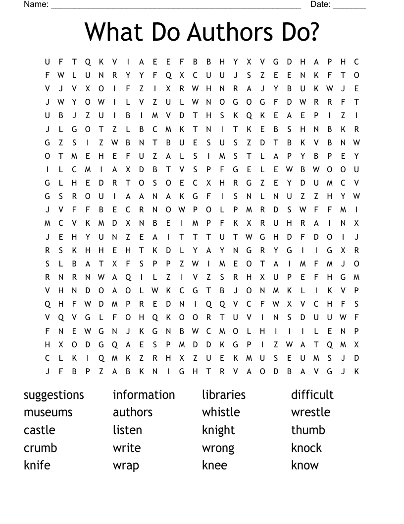What Do Authors Do? Word Search