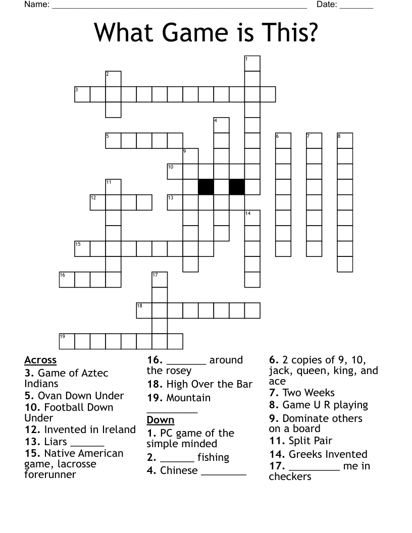 What Game is This? Crossword
