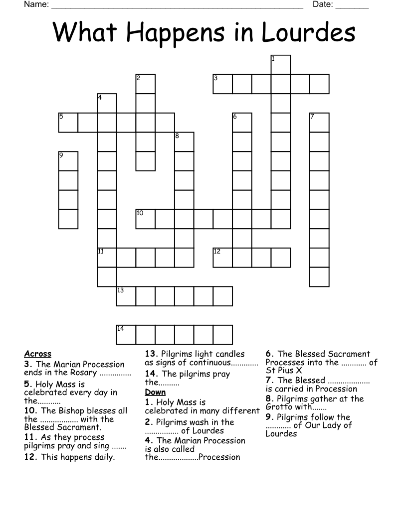 What Happens in Lourdes Crossword