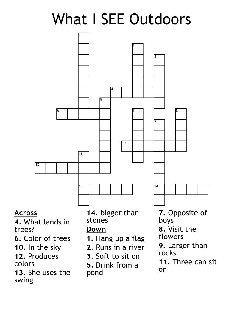 What I SEE Outdoors Crossword