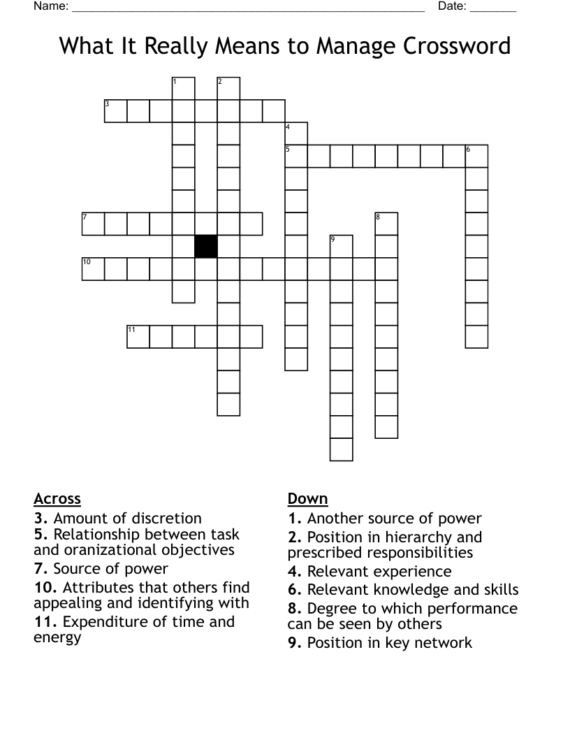 What It Really Means to Manage Crossword