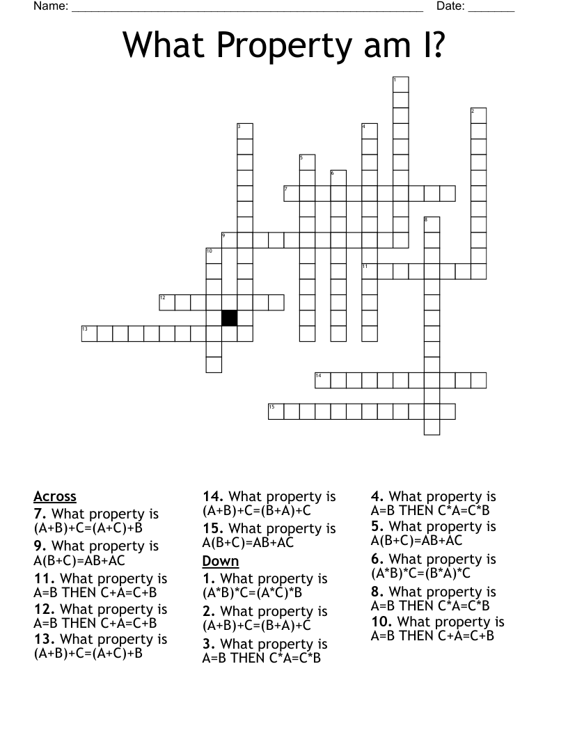 What Property am I? Crossword
